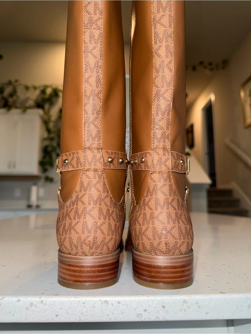 Michael Kors Tan Brown Leather Tall Riding Boots